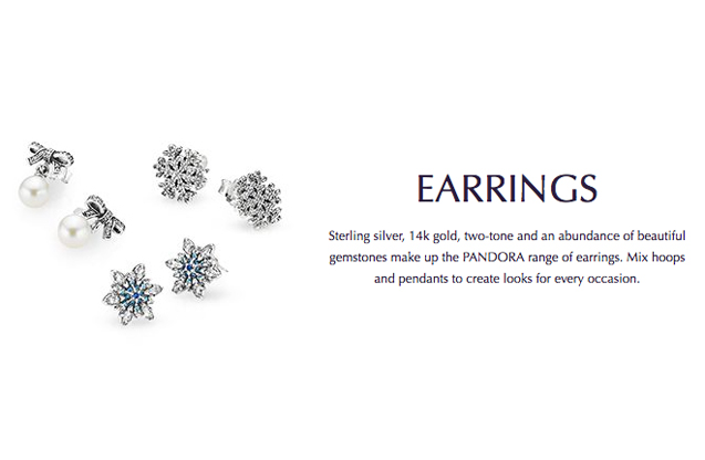 Pandora - pandora-earrings.jpg - brand name designer jewelry in Roseburg, Oregon