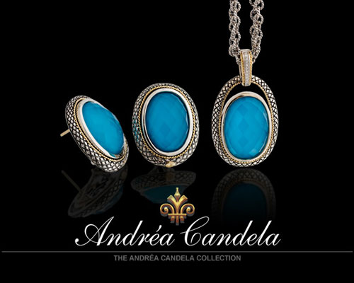 Nearly seventy years ago, the Candela jewelry house was founded by the three Candela brothers in Valencia, Spain. The success of Candela is credited to the expert craftsmanship and attention to detail. The name "Candela" is synonymous with fine Spanish jewelry. With this heritage, it is no wonder that daughter Andrea, was inspired to create the Andrea Candela Collection of fine jewelry. Identifiable by the unique Armadillo finish and rope edge design trademarks, Andrea Candela is headed towards the forefront of the jewelry industry incorporating "Old World" crafts...