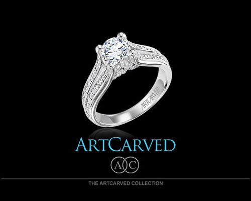 ArtCarved designs are available in nature's most precious metals: Platinum, Palladium White and Yellow gold; as well as contemporary metals: Titanium and Tungsten Carbide. This broad selection ensures that couples can choose rings that reflect not only their enduring love and commitment, but also their personalities and spirit.