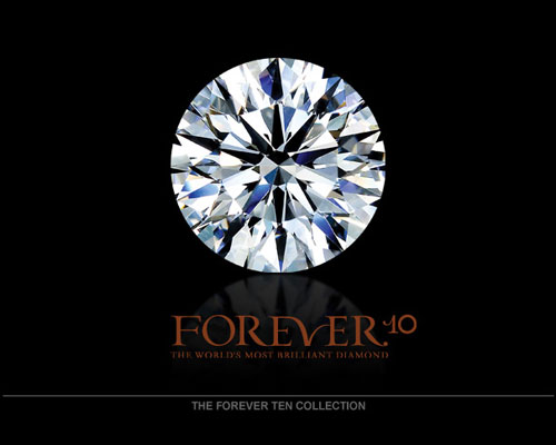 The FOREVER10 has 10 perfect hearts and 10 perfect arrows, revealed when every single facet is precisely crafted and aligned. To keep the Forever10's Hearts & Arrows effect, all 10 facets must be of EXACTLY the same size. Other ideal cut diamonds are ordinary with eight hearts and arrows. The polish and symmetry of the Forever10 are of the highest grades. The Ideal Cut of the F-10 guarantees it has a beautiful spread, appearing (face up) larger than other cuts. A diamond cut to the rigid standards of the Forever10 is truly a gem of ultimate beauty, admiration and desire far surpassin...