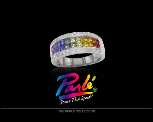 Parle Jewelry Designs are guaranteed to be hand-made using the finest materials. Each design bears the registered Trademark IOG. This trademark guarantees the metal content as stamped next to the trademark. Parle - Stones That Speak.