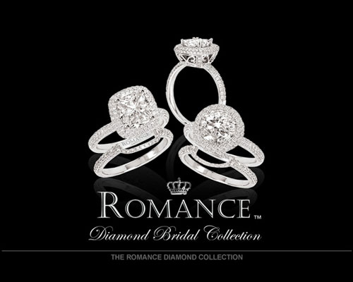 We are proud to introduce the Romance™ Bridal Collection. Our renowned designers present these inspired selections, created with stunning quality and relentless attention to every detail to ensure the quality of every diamond masterpiece. Each unique semi-mount bridal set is created in brilliant 18kt gold. Our Romance™ Petite Couture collection features bridal sets that include the center stone. All Petite Couture engagement rings with round centers feature the patented Romance diamond™ with 16 additional facets for maximum sparkle. So celebrate your timeless love w...