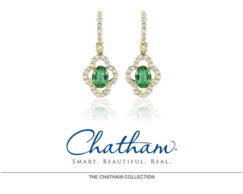 Chatham is recognized as the leader of created gemstones. The company's unbeatable Lifetime Warranty and Certificate of Authenticity assure reliability and long-term value. Whether it's the latest fashion trends in our finished jewelry or the brilliance of our loose stones, Chatham enthusiasts around the world agree: Chatham is Smart. Beautiful. Real. 