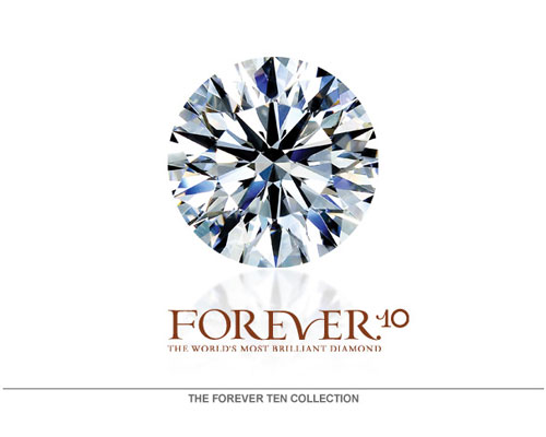 The FOREVER10 has 10 perfect hearts and 10 perfect arrows, revealed when every single facet is precisely crafted and aligned. To keep the Forever10's Hearts & Arrows effect, all 10 facets must be of EXACTLY the same size. Other ideal cut diamonds are ordinary with eight hearts and arrows. The polish and symmetry of the Forever10 are of the highest grades. The Ideal Cut of the F-10 guarantees it has a beautiful spread, appearing (face up) larger than other cuts. A diamond cut to the rigid standards of the Forever10 is truly a gem of ultimate beauty, admiration and desire far surpassin...