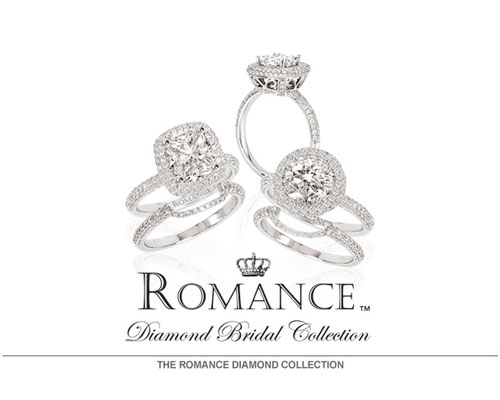 We are proud to introduce the Romance™ Bridal Collection. Our renowned designers present these inspired selections, created with stunning quality and relentless attention to every detail to ensure the quality of every diamond masterpiece. Each unique semi-mount bridal set is created in brilliant 18kt gold. Our Romance™ Petite Couture collection features bridal sets that include the center stone. All Petite Couture engagement rings with round centers feature the patented Romance diamond™ with 16 additional facets for maximum sparkle. So celebrate your timeless love w...