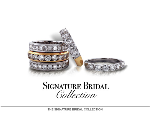 The Nick T. Arnold Signature Bridal Collection is hand-crafted right here in our store. There are several styles available, from intricate Victorian designs to modern fashions, or we can start from scratch and create anything your heart desires. Settings are available in 14K or 18K in white, yellow or rose gold, or two-tone. Please visit us today and let us create a jewelry design that you will cherish forever.